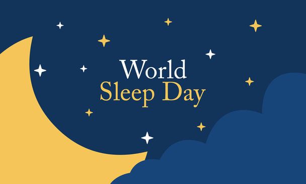 13 Mart 'ta Dünya Uyku Günü teması üzerine vektör illüstrasyonu - Vektör, Görsel