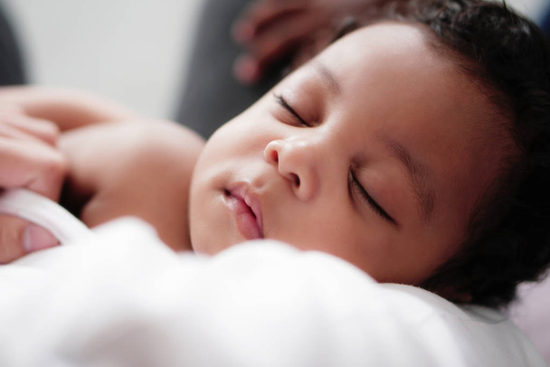 portrait of african american baby boy sleeping - Photo, Image