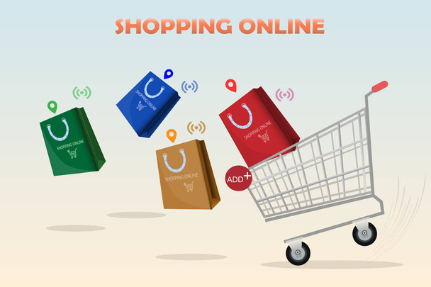 Vector of shopping online koncepció ötlet - Vektor, kép