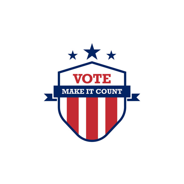 Amerykańskie odznaki wyborcze i etykiety do głosowania. - Wektor, obraz