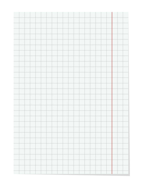 Realistic vector checkered notebook sheet - Vector, Image