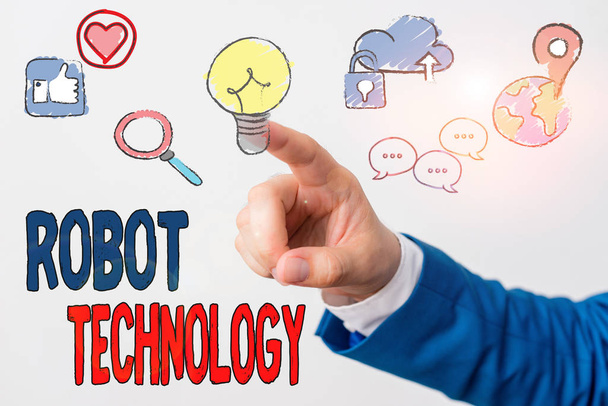 A Robot Technológiát bemutató levél. Üzleti koncepció olyan gépek fejlesztéséhez, amelyek helyettesíthetik a huanalysis feladatot - Fotó, kép