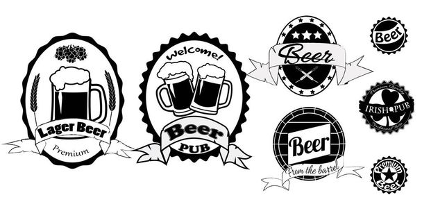Set of beer labels isolated - Vector, Image