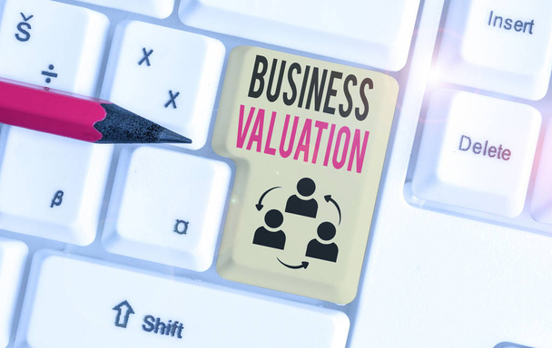 Word writing text Business Valuation. Business photo showcasing determining the economic value of a whole business - Photo, Image