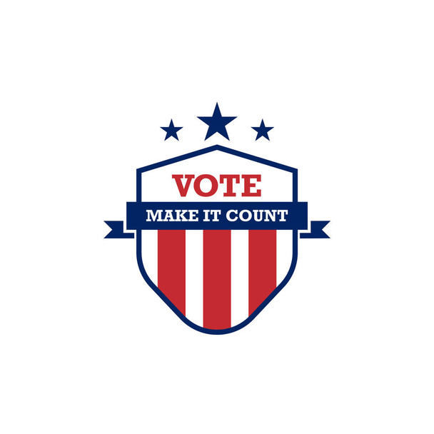 Amerykańskie odznaki wyborcze i etykiety do głosowania. - Wektor, obraz