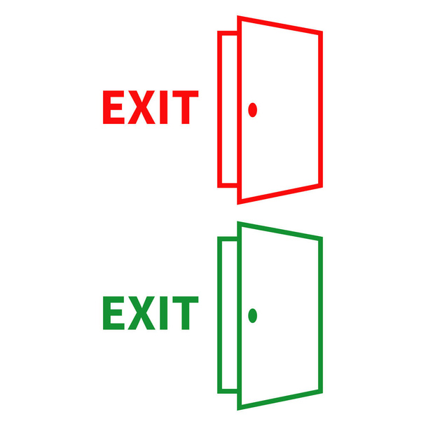 Exit Sign Vector Logo Template Illustratie Ontwerp. Vector Eps 10. - Vector, afbeelding