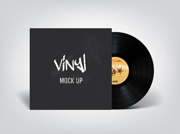 Very realistic vinyl mock up. Place your design on this beautiful vinyl ! - Vector, Image