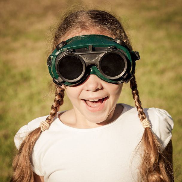 Girl in the welding goggles - Photo, image