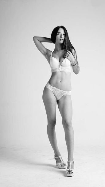 Girl in lingerie on white background - Foto, Imagem