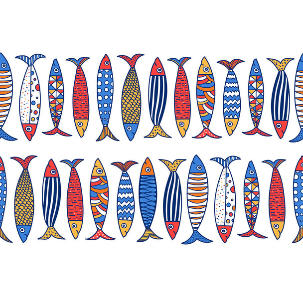 schattige vis naadloze patroon vector  - Vector, afbeelding