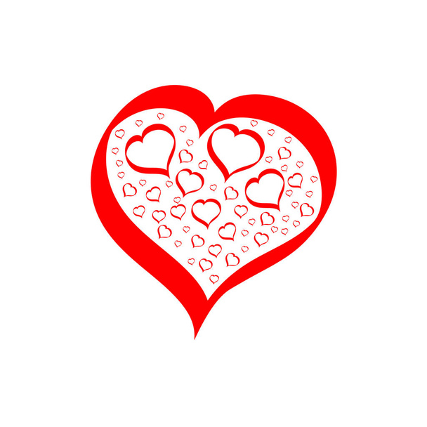 Hart icoon, Valentijnsdag symbool, grafisch ontwerp template, vector illustratie - Vector, afbeelding