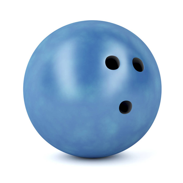 Blue bowling ball on white background - Фото, изображение