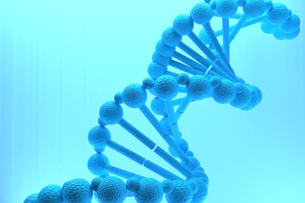 Rendu 3d de la structure de l'ADN (acide désoxyribonucléique), illustration 3d
. - Photo, image