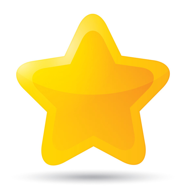 goldenes Stern-Symbol für die Bewertung auf weißem Hintergrund. - Vektor, Bild