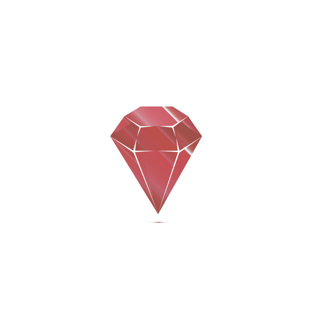 ruby gemstone vector isolated object. red beautiful precious stone. red stone vector. red ruby gemstone - Vector, Image