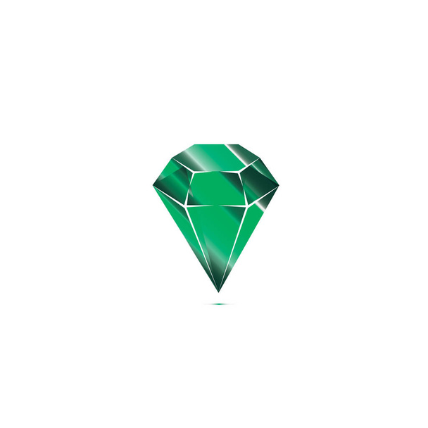 esmeralda gemstone vector isolado objeto. verde bela pedra preciosa. vetor de pedra verde. pedra preciosa verde - Vetor, Imagem