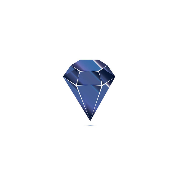 sapphire dark blue gemstone vector isolated object. sapphire beautiful precious stone. blue stone vector. blue gemstone - Vektori, kuva