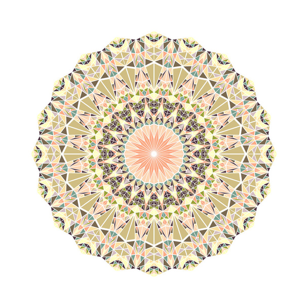 Abstract ornate round mosaic triangle ornament mandala - Vector, Image