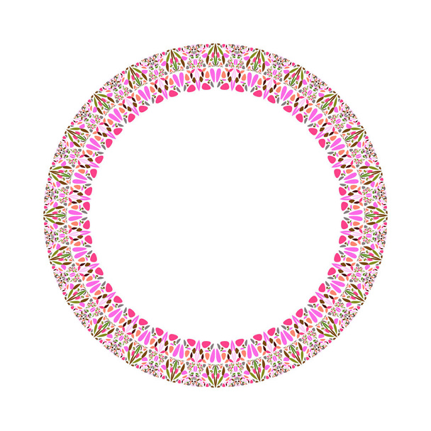 Geometrický květinový věnec - kruhový kruhový vektorový konstrukční prvek - Vektor, obrázek