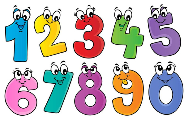 Cartoon numbers theme set 1 - picture illustration. - Фото, зображення