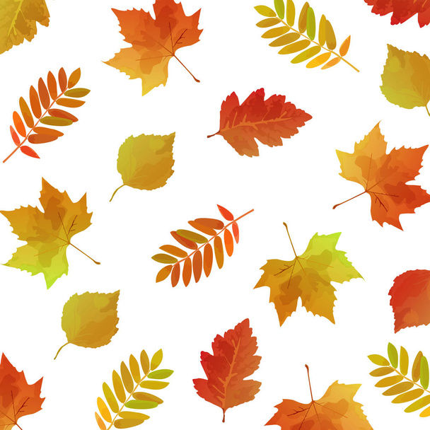 Tekstil, baskı, yüzey, kumaş tasarımı için sonbahar yaprakları deseni - Vektör, Görsel