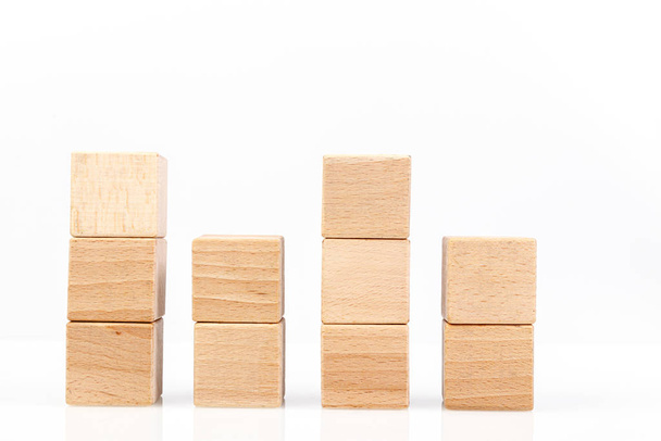 Wooden cubes on a white background  - Photo, Image