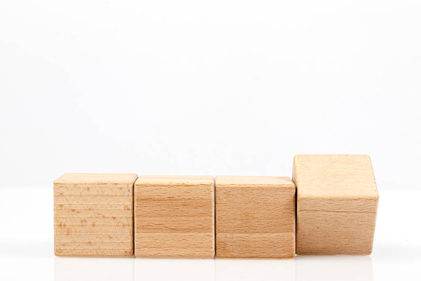 Wooden cubes on a white background  - Photo, Image