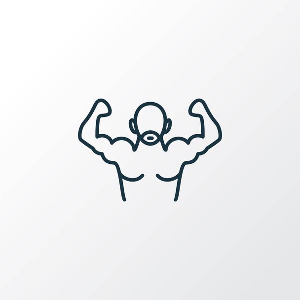 Bodybuilder pictogram lijn symbool. Premium kwaliteit geïsoleerd fitnesselement in trendy stijl. - Foto, afbeelding