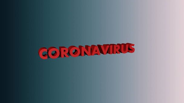 Koronawirus. Azjatycki śmiertelny wirus. Czerwony tekst. Tło gradientowe - Zdjęcie, obraz
