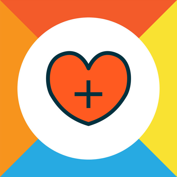 Szív ikon színes vonal szimbólum. Prémium minőségű elszigetelt egészségügyi elem trendi stílusban. - Fotó, kép