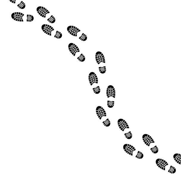Human footprints icon on white background. Vector art. - Vector, Image