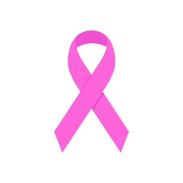 Καρκίνος του μαστού. Ροζ κορδέλα εικονογράφηση. Βέκτορ. Μεμονωμένα. - Διάνυσμα, εικόνα