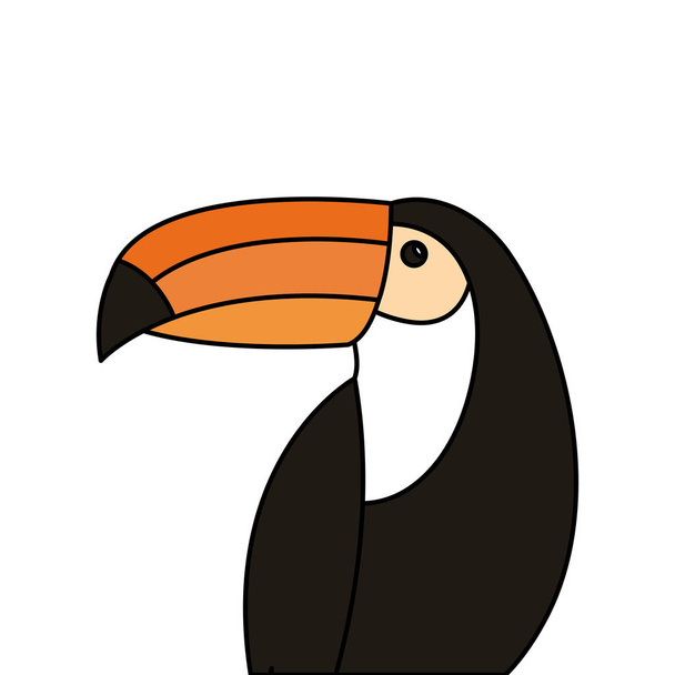 toucan animal exotic isolated icon - Vector, Image
