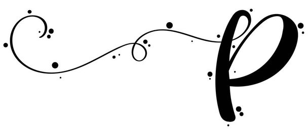 Алфавіт з орнаментами Вектор старовинний рукописний, Літера P Прикраса старовинний для запрошених листівок та інших концептуальних ідей. Алфавіт ілюстрації
 - Вектор, зображення
