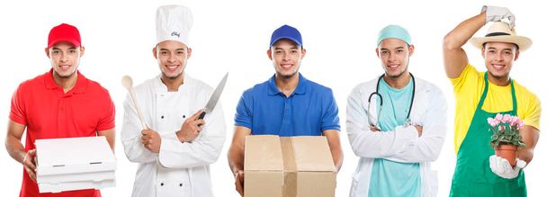 Occupations occupation education training profession doctor cook young latin man job isolated on a white background - Photo, Image