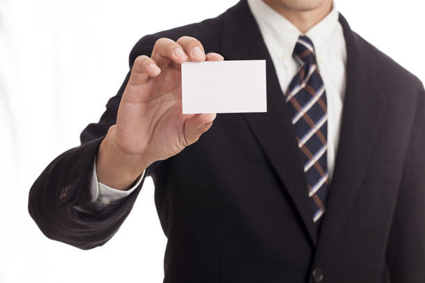Businessman holding a business card - Photo, Image
