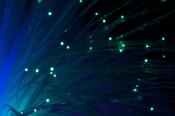 Blue colors optical fibers - Foto, Imagen