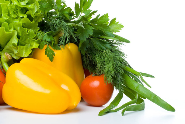 Fresh vegetables on a white background. Close up. - Fotografie, Obrázek