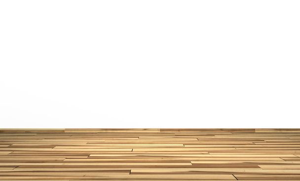 white wall with wooden floor-esche olive - Foto, imagen