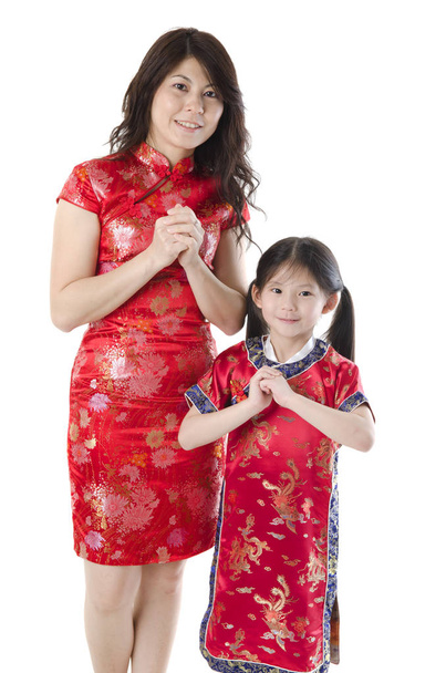 chinese new year greeting mother and daugther - Foto, imagen