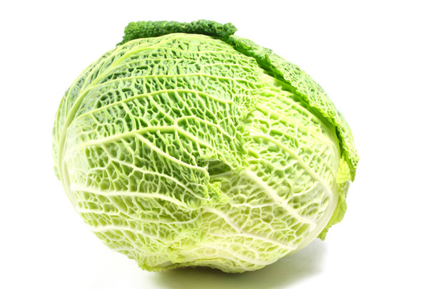 fresh green savoy cabbage - Zdjęcie, obraz