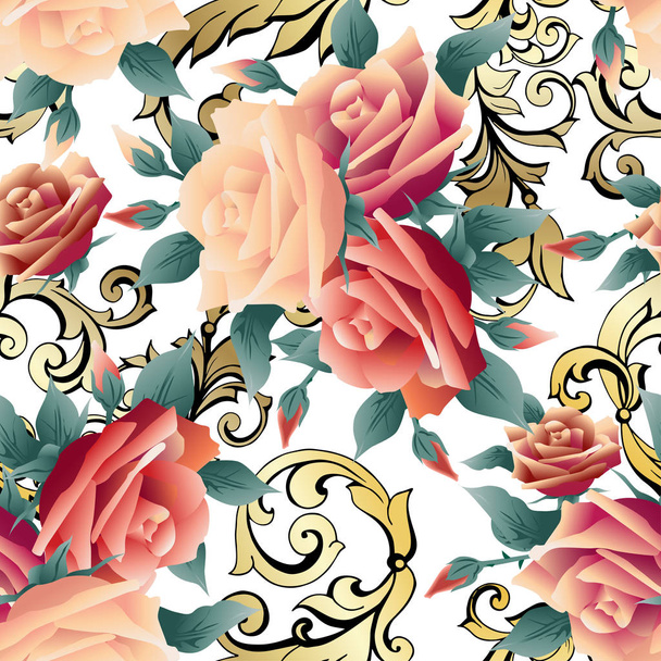 Impression en tissu rose coloré Modèle vectoriel sans couture
 - Vecteur, image