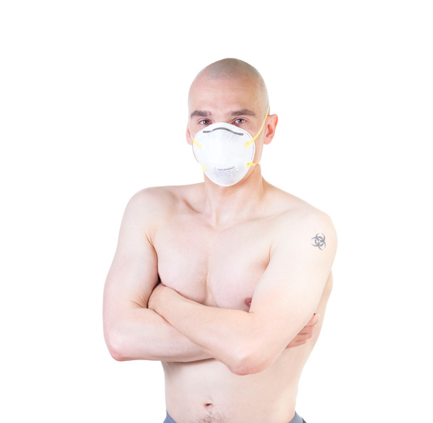 Patient mit Atemschutzmaske. - Foto, Bild