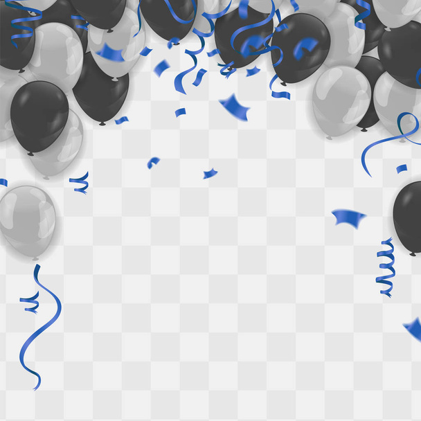 Fête de célébration fond avec des ballons et serpentine. Saluez
 - Vecteur, image