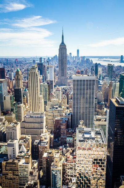 Letecký pohled na Manhattan a Empire State Building - Fotografie, Obrázek