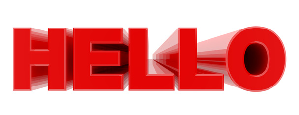 Hello piros szó fehér háttér illusztráció 3d renderelés - Fotó, kép