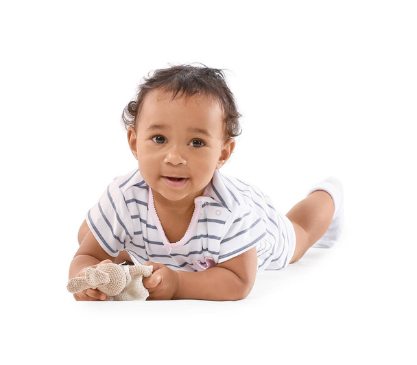 Cute African-American baby isolated on white - Фото, зображення