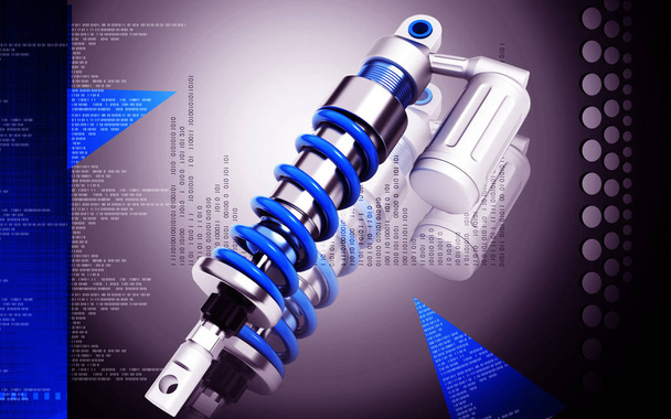 Digital illustration of Shock absorber in colour background	 - Foto, Imagem