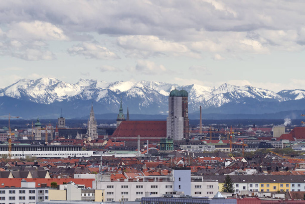 munich at fhn with alpenblick in spring  - 写真・画像