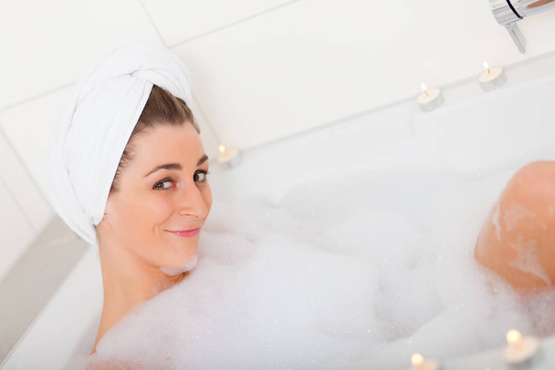 woman taking bubble bath - Photo, image